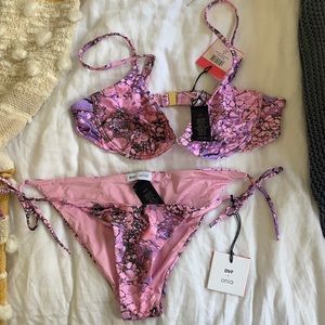 ONIA x DVF pink marble bikini . NWT